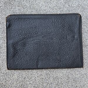 Vintage Black Leather Portfolio Folder Zip Around Document Holder Talon Zipper